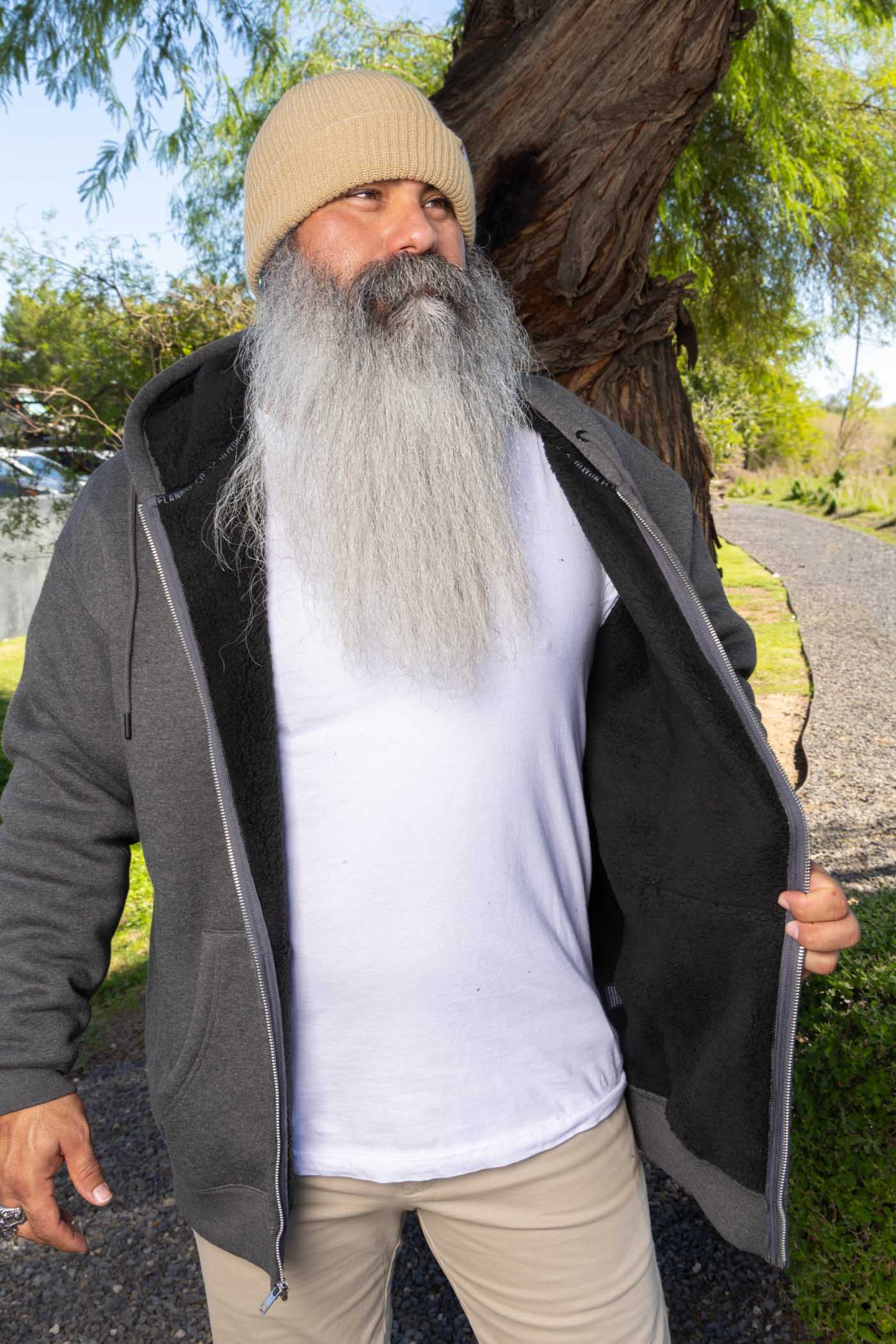 Sherpa Lined Zip Up Hood - Charcoal – Dixxon Flannel Australia