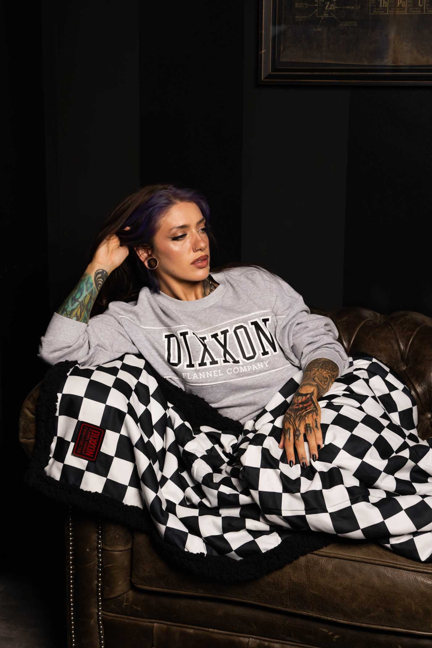 アウトドア寝具 DIXXON Sanchez Flannel Sherpa Blanket Black/White Checkered Flannel Sherpa Blanket – Dixxon Flannel