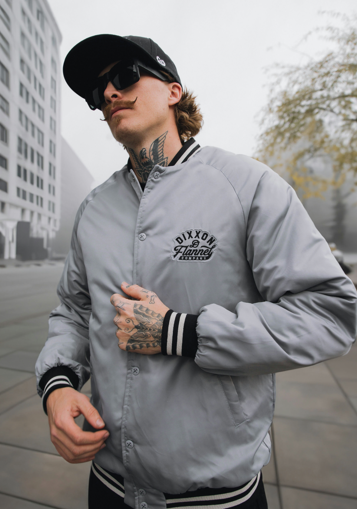 Pastime Nylon Varsity Jacket - Grey – Dixxon Flannel Australia